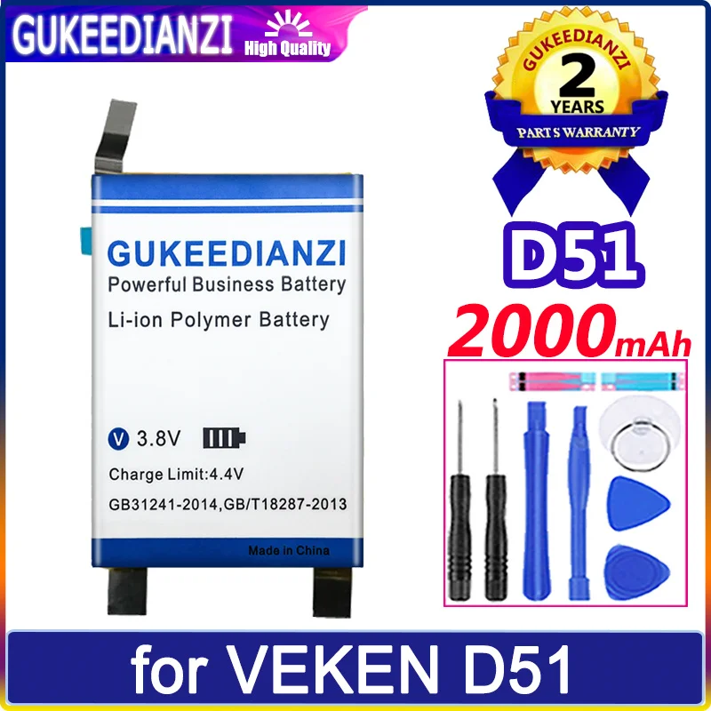 

GUKEEDIANZI Battery 2000mAh for VEKEN D51 Batteries