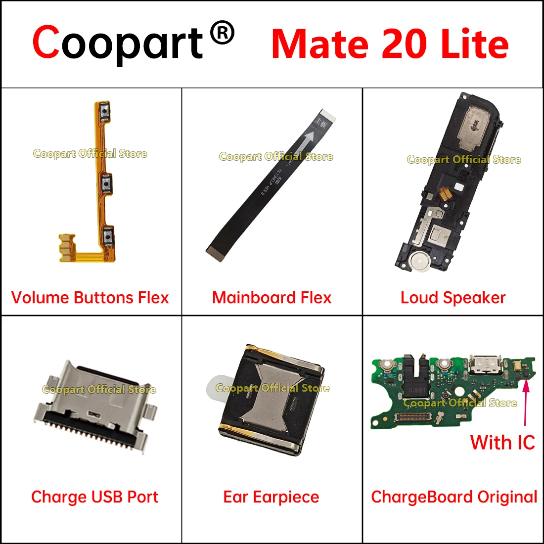 New Earpiece Loud Speaker Buzzer Charging Port Board Volume Flex Replacement For Huawei Mate 20 Lite Mainboard Flex