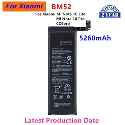 100% Orginal BM52 5260mAh Battery For Xiaomi Mi Note 10 Lite / Mi Note 10 Pro / CC9pro CC9 Pro Phone Batteries