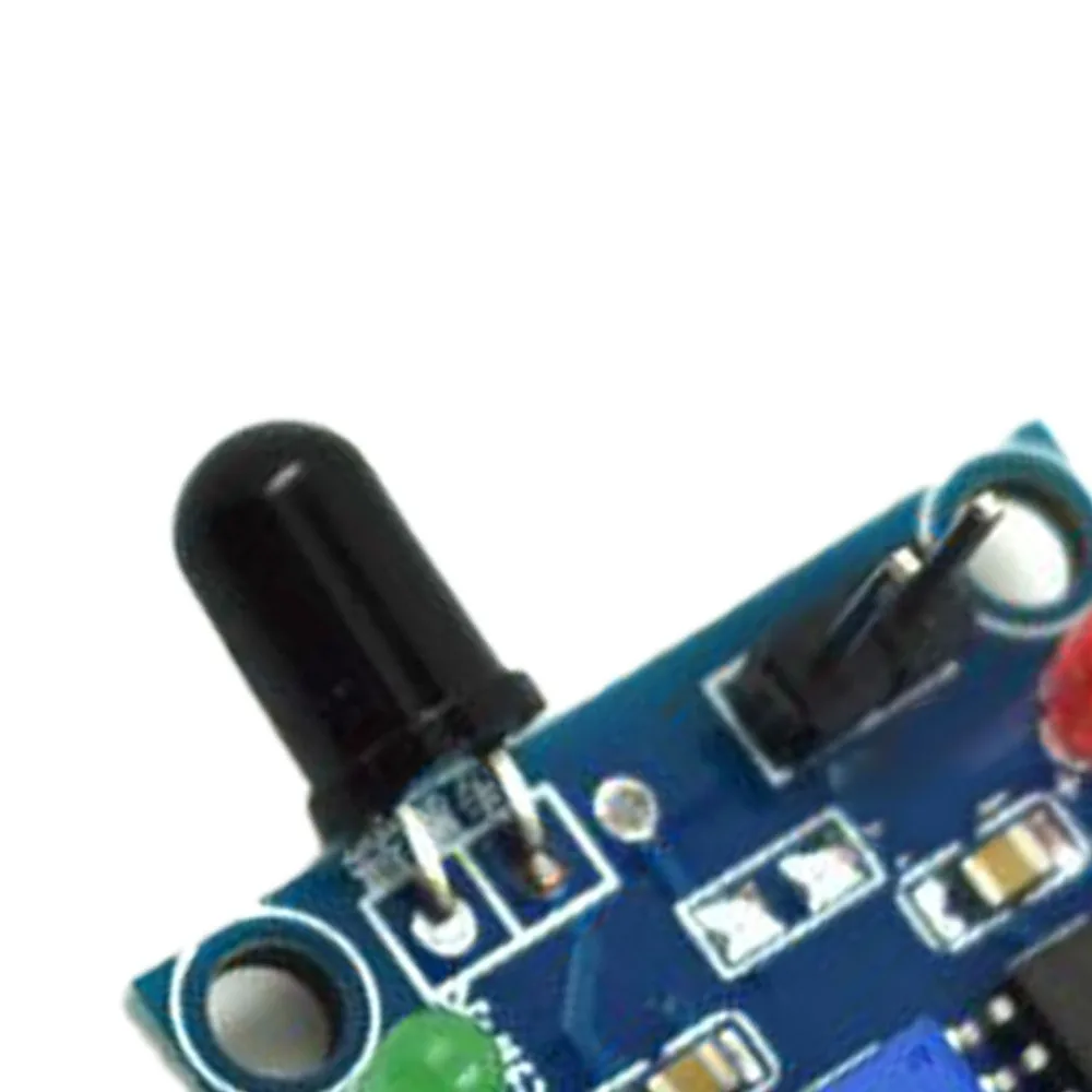 เซ็นเซอร์ตรวจจับเปลวไฟ DC 12V IR 760~1100nm มุมตรวจจับ 60 องศา โมดูลตรวจจับไฟ ติดตั้งง่ายด้วยบล็อกขั้วต่อ