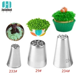 3pcs/set Grass Cream Icing Nozzles Cupcake Head Cake Decorating Stainless Steel Pastry Decor Tip Piping Pastry Cupcake