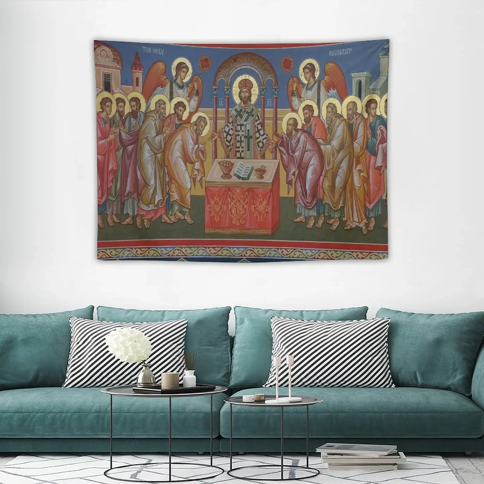 Orthodox Christian Icon the Holy Eucharist Tapestry Decor Home Home Decorating Tapestry