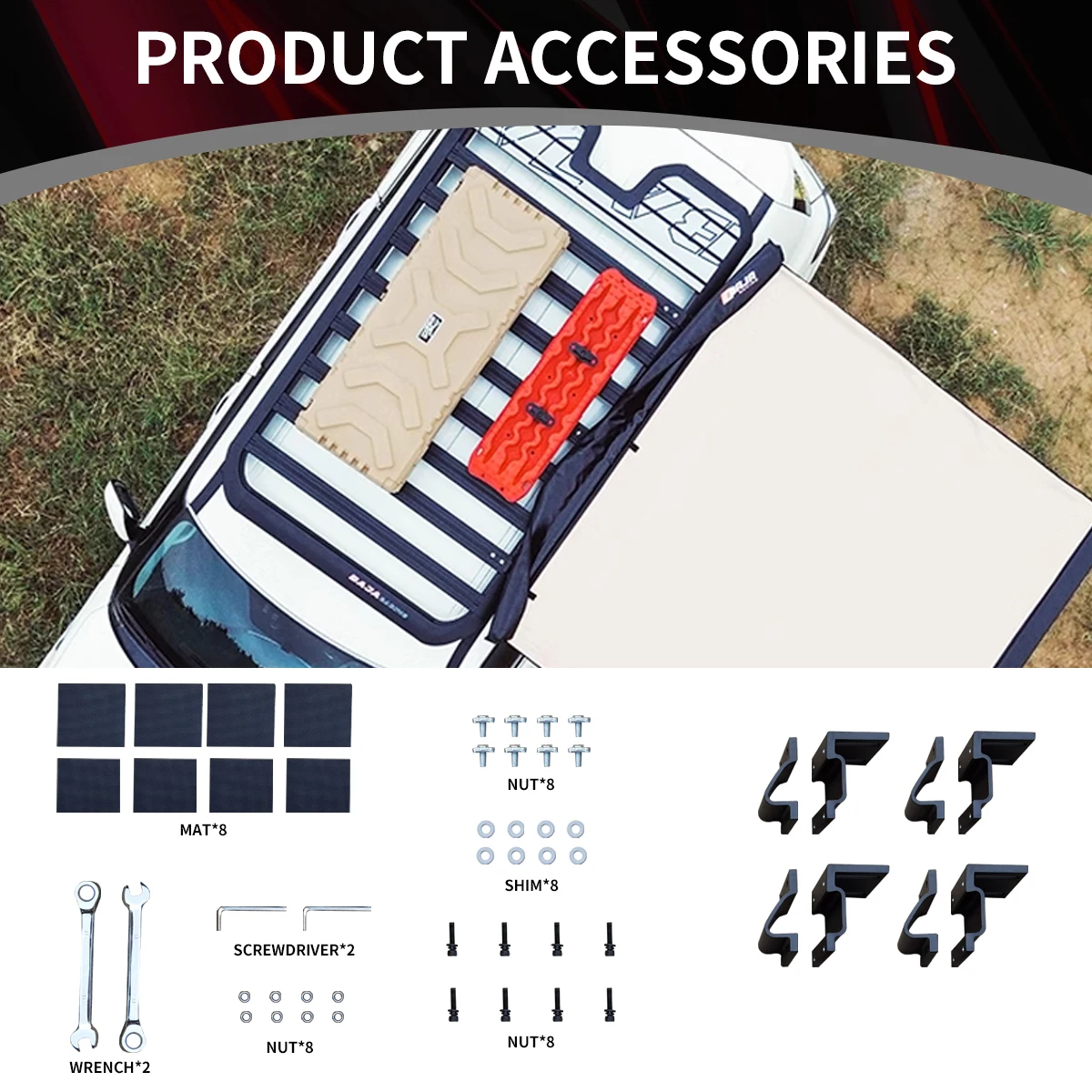 Prado  luggage rack modification super bully Touareg Y62 Kuluze roof platform folding ladder side tent