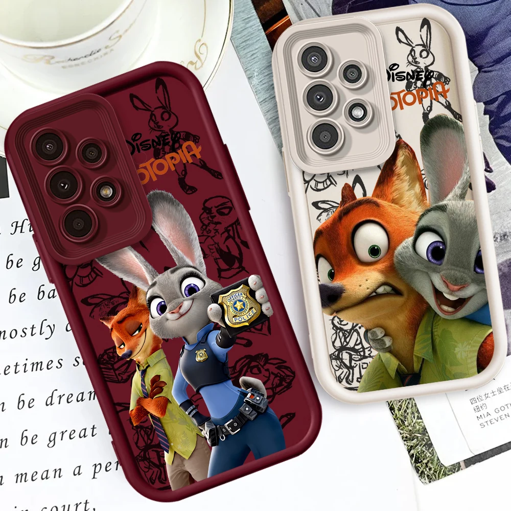 

Disney Zootopia Cute Cartoon For Samsung A73 A71 A54 A53 A52 A51 A33 A32 A21S A14 A13 A12 A03 A04 A05 5G Eye Ladder Funda