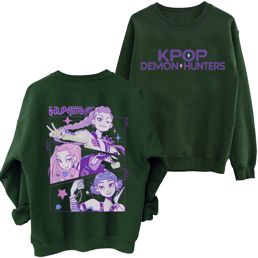 Kpop Demon Hunters 2025 Hot Animeเสื้อกันหนาวOversizeรอบคอแขนยาวHarajuku Sweatshirt