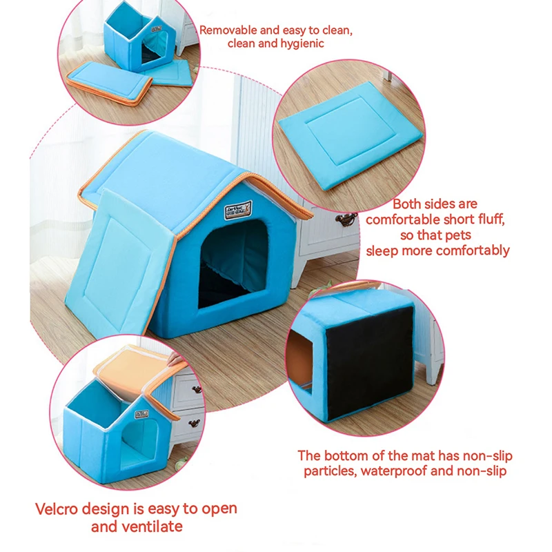 Imagem -05 - Cama Grande Pet Dog Cat House Canil de Impressão Confortável Mat For Puppy Cama Dobrável para Gatos Pet Supply Hot Sale Inverno