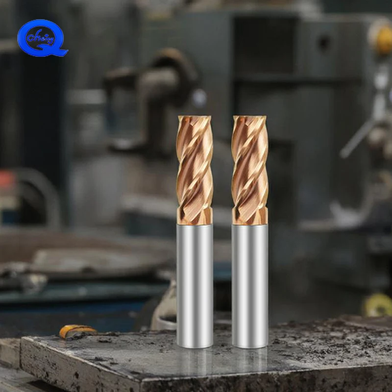 HRC55 Carbide end mill 1 2 4 5 6 8 10 12mm 4Flutes Milling Cutter Cutting Iron Cutter CNC Maching EndMill Milling Cutter