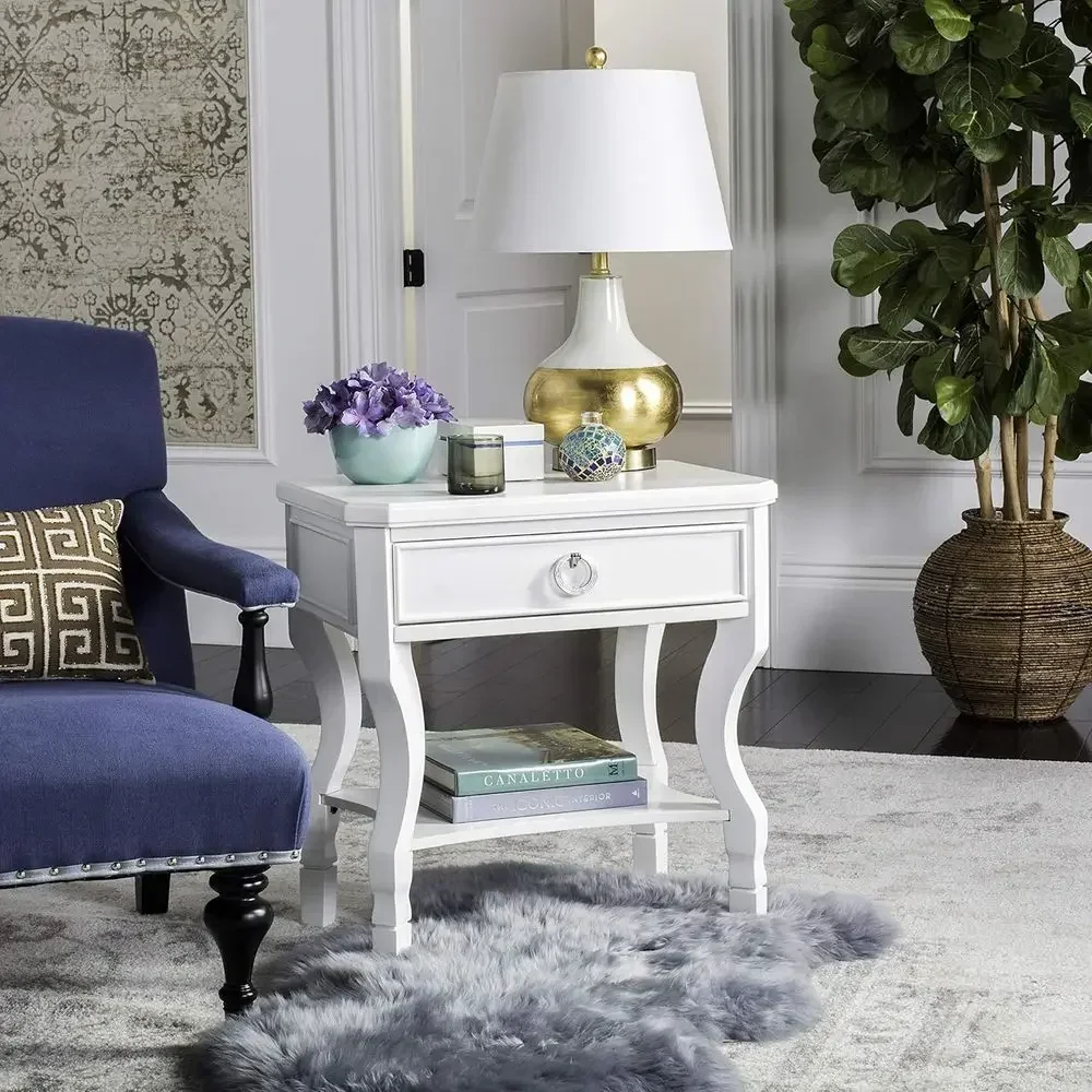 White 1-Drawer Nightstand for Home Collection