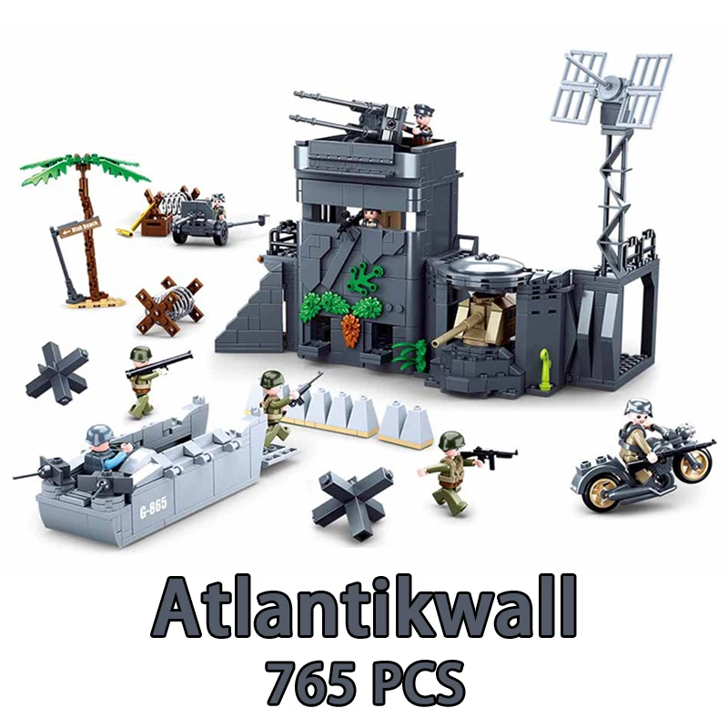Military ww2 Cannon Assault Armored Vehicle Battle Tank Car Truck Army Building Blocks Sets Model King Kids Toys Gift