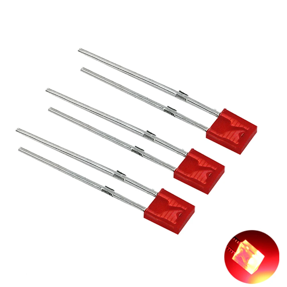 Super Bright 2x3x4 Square 5-Color Short-LEG Light-Emitting Diode LED In-Line Lamp Beads