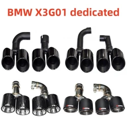 X3 G01 25i 28i 30i Black Stainless Steel Quad Exhaust Muffler Tip Tailpipe Car Performance Exhaust System