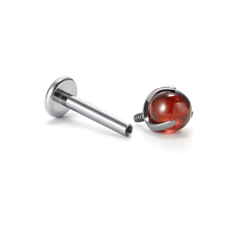 ASTM F136 G23 Titan Labret Piercing Seestern Biene Blatt CZ Push Pin Gewinde 16G Knorpel Körperschmuck – Detail 8