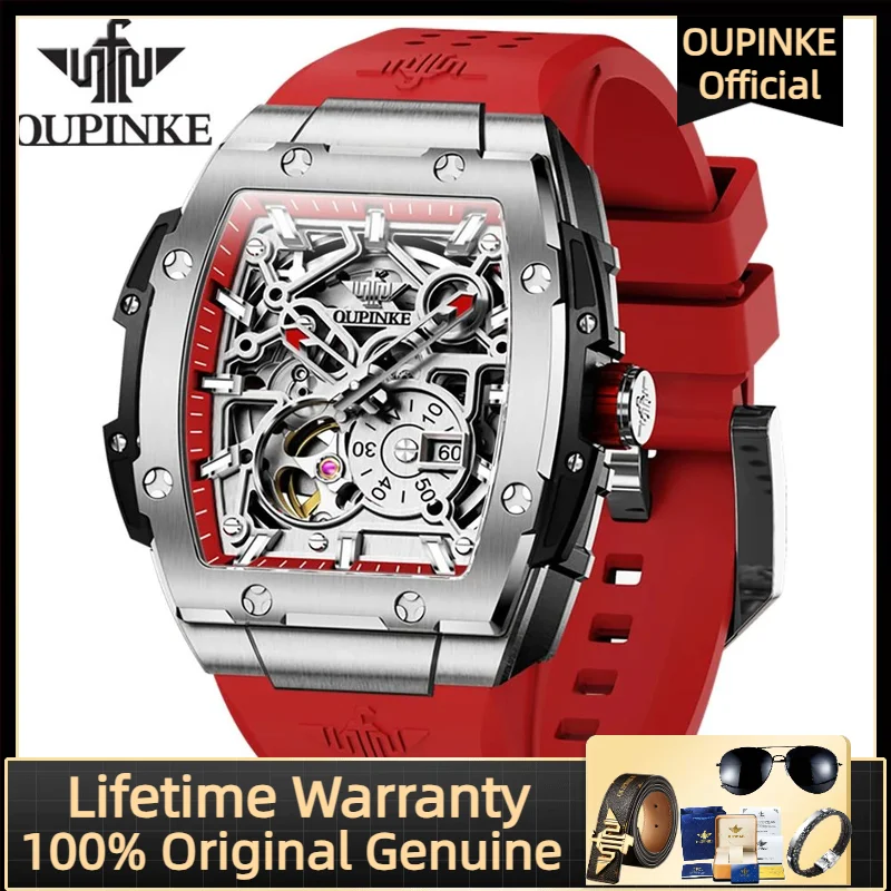 

OUPINKE 3213 Automatic Mechanical Wrist watch for Men Hollow out Waterproof 52mm Big Dial High end Watches
