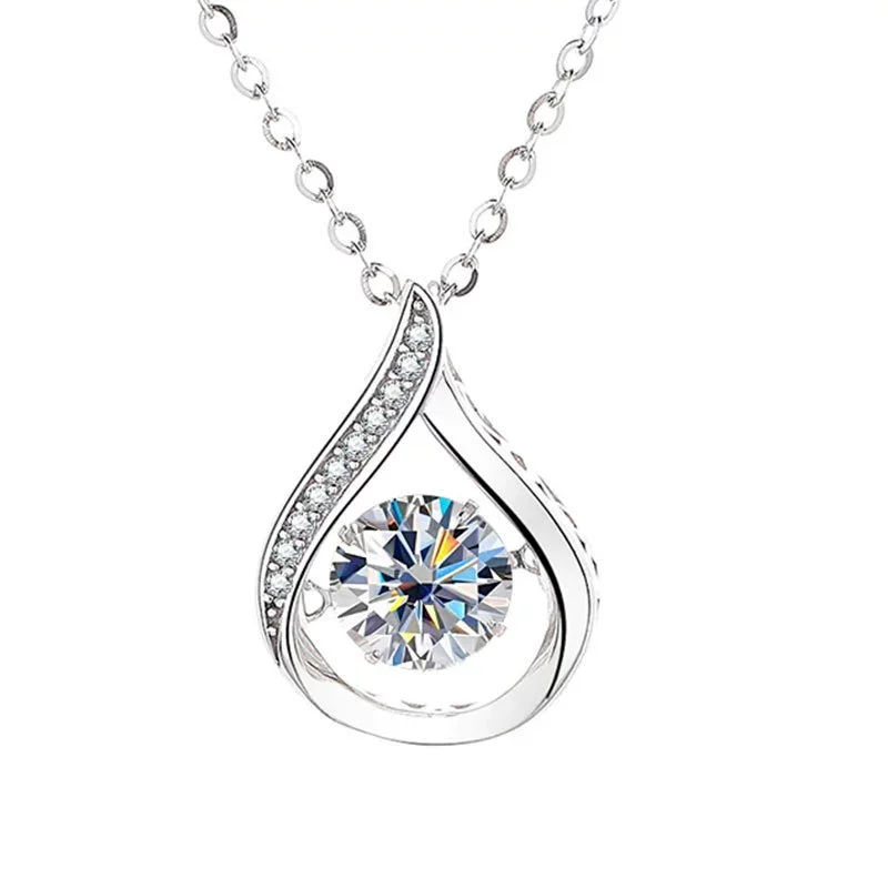 

ZFSILVER модное модное серебро 925 пробы 1 карат муассанит дизайн ожерелье с каплями воды для женщин аксессуары вечерние ювелирные изделия подарок ZHENSHIYUAN