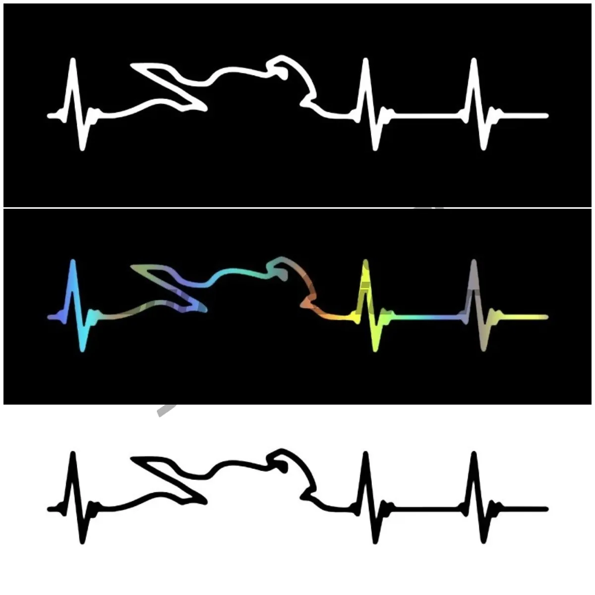 

Heart Electrocardiogram of Race Players Accessorie Vinyl Car Styling Cover Scratche Motorcycle Self Adhesive Decorative Stickers