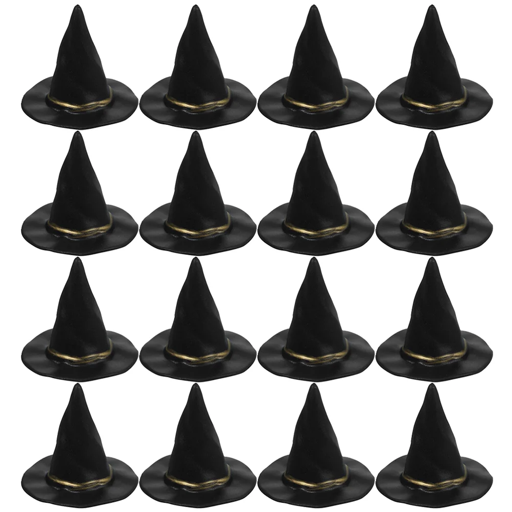 12pçs mini chapéus de bruxa minúscula em miniatura para artesanato, casa de festa, bonecas, decorações ao ar livre de halloween