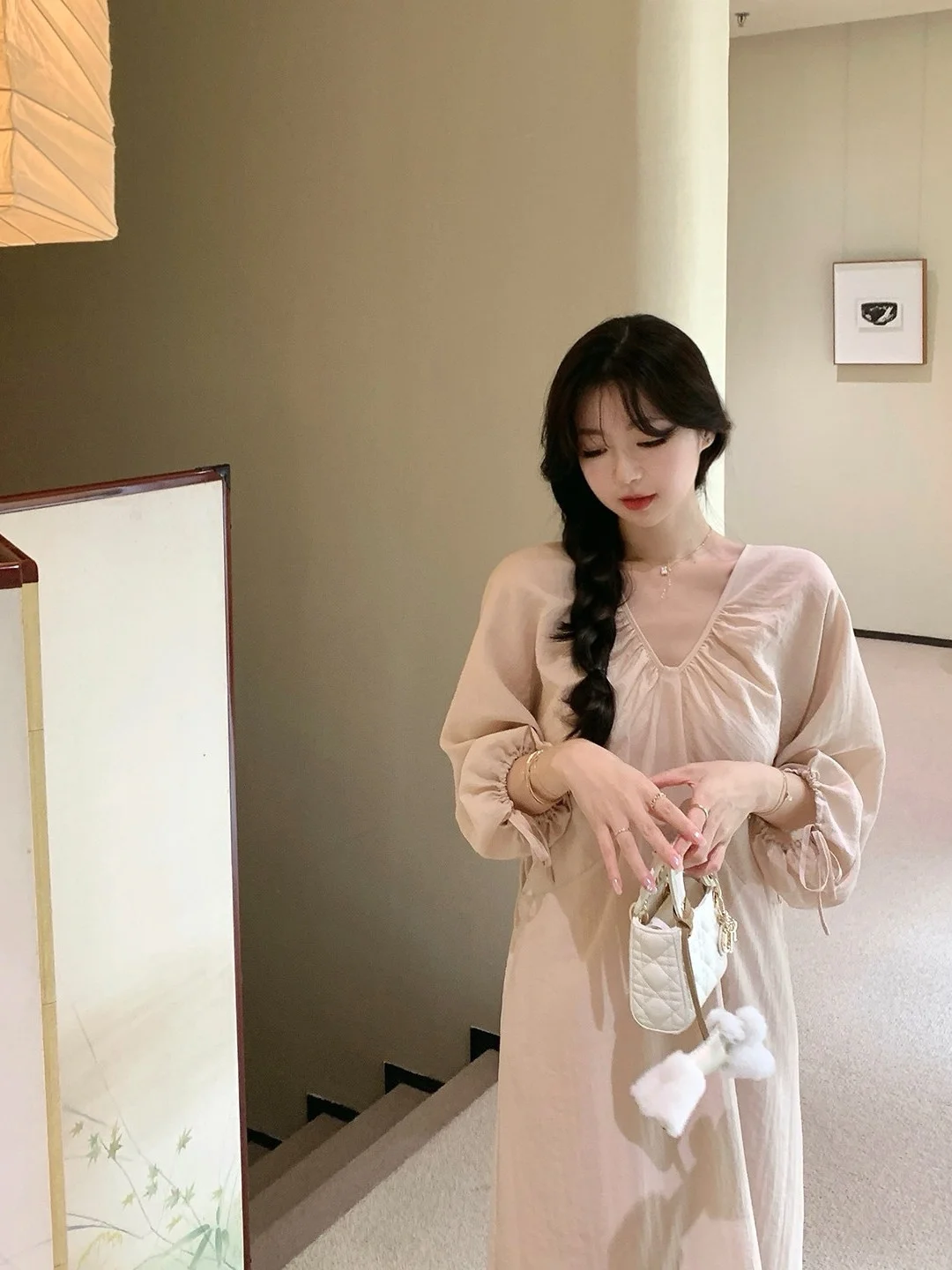 

Хлопковая юбка Zhaobao Ni свободного кроя средней длины для женщин, повседневная, для работы, свободного кроя, в стиле кэжуал