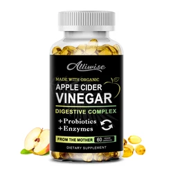 Alliwise Natural Apple Cider Vinegar Slimming Capsules Supplement for Metabolism Weight Loss & Detox Fat Burner Body Sculpting