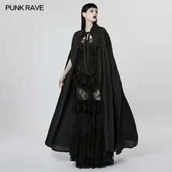 PUNK RAVE Women's Gothic Lapel Cloak Pointed Lapels with Crystal Pendant Decoration Hallowmas Butterfly Collar Mystery Coat Cape