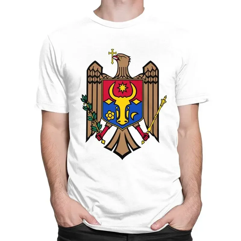 Coat Of Arms Of Moldova Tshirt Men Short Sleeve Graphic T Shirt Stylish T-shirt Fitted Soft Cotton Tees Gift Idea