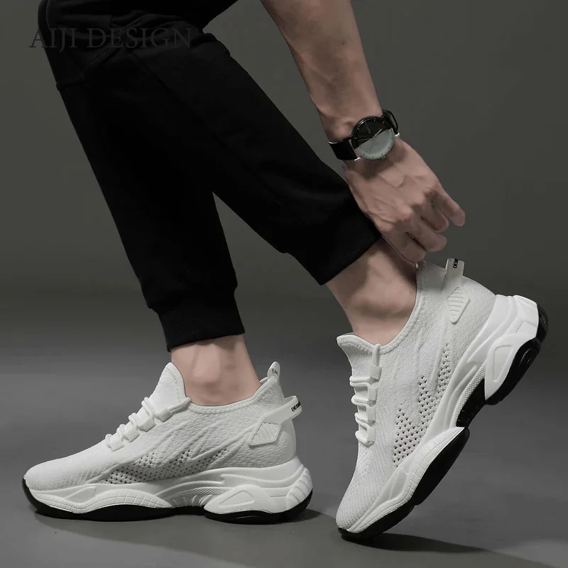 Summer breathable sneakers men elevator shoes height increase shoes for casual insole 7cm sport man taller