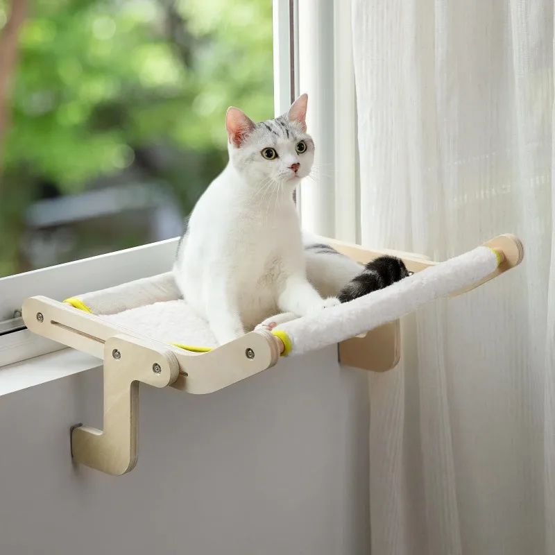 猫用窓用ハンモック、冬用マット、洗濯簡単、高品質生地、耐荷重40ポンド、人気商品、ペット用ハンモック吊り下げベッド、猫用ベッド