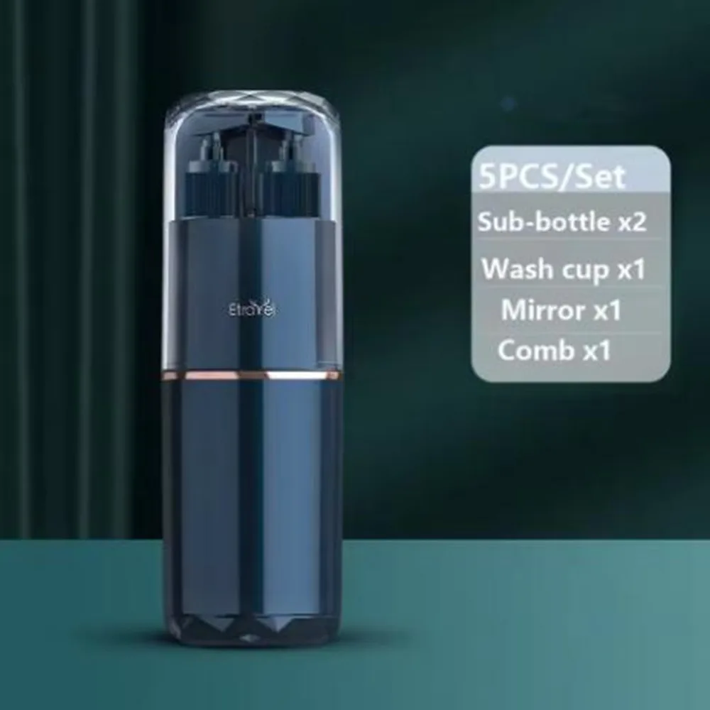 

Пластиковый дорожный набор для мытья, герметичная бутылка для хранения шампуня с защитой от падения зубной пасты и чашкой для мытья, органайзер для зубной щетки, зубной пасты