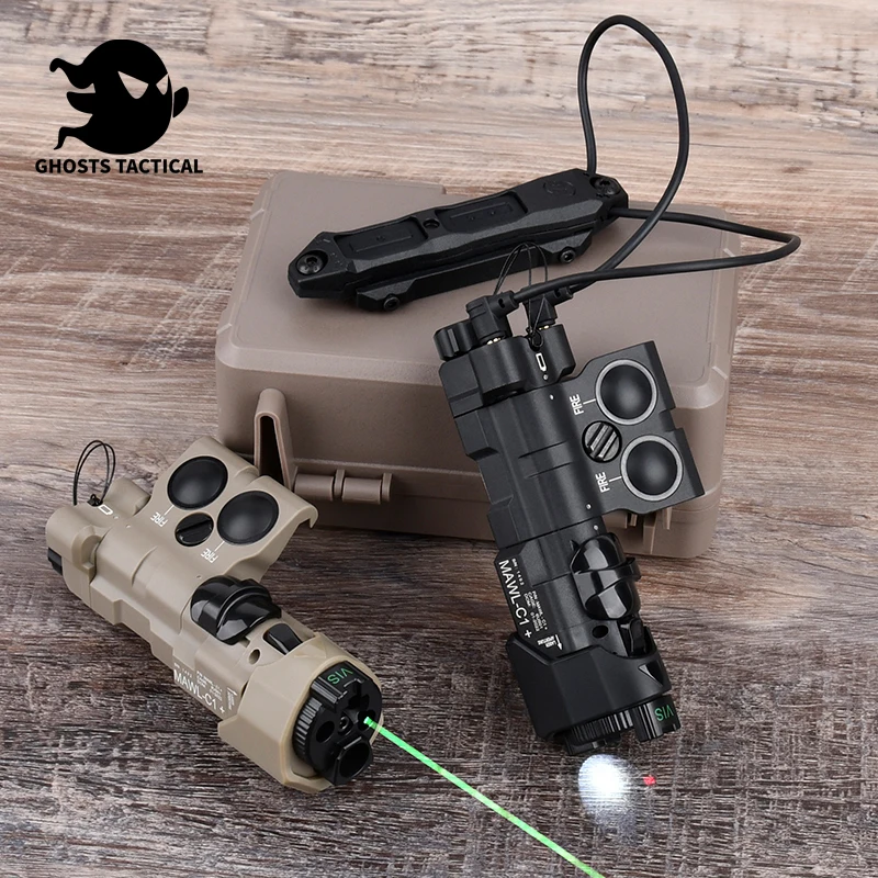 

WADSN Tactics PEQ New Upgraded MAWL-C1 Airsoft Nylon plastic CNC LED Aiming MAWL Red Dot Green Blue Hunting Weapon Lights IR Las