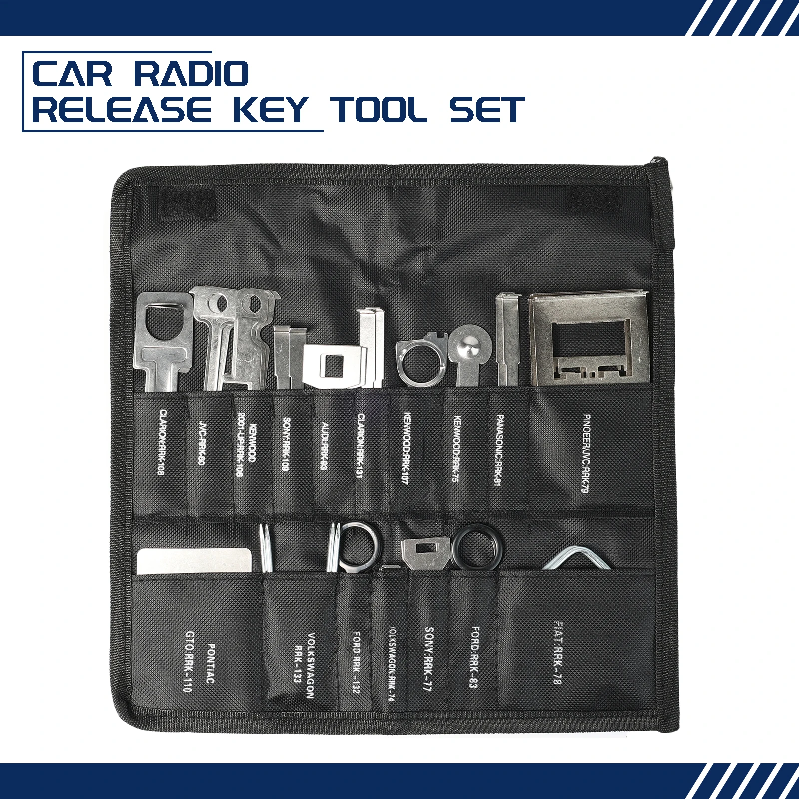 

38pcs Car Stereo Radio CD Audio Release Key Tool Set Metal Keys Extractor For Fiat Ford VW Kenwood Hand Tools Car Repair