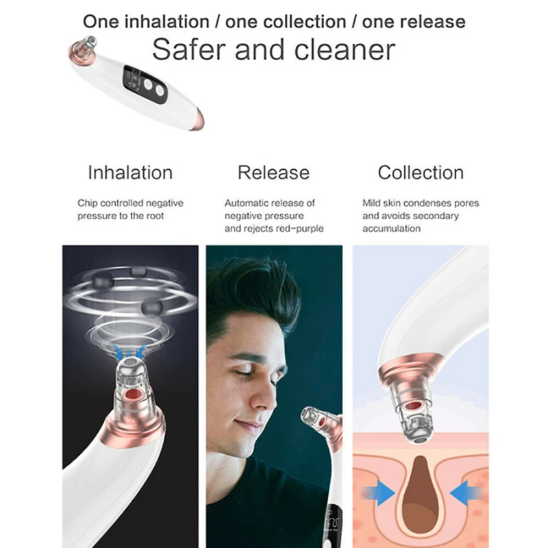 Strumento elettronico per la pulizia dei pori dello strumento di aspirazione sottovuoto per la rimozione dei punti neri LCD