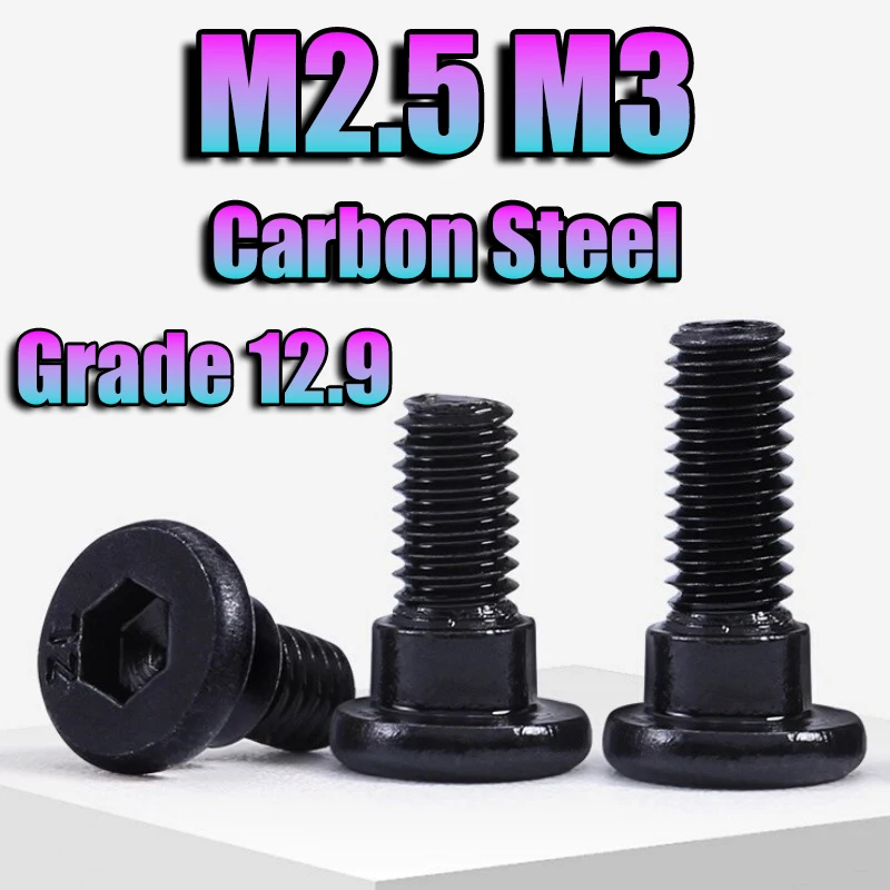 Śruba dociskowa z łbem stożkowym M2.5 M3, klasa 12.9, stal węglowa, śruby z łbem stożkowym, śruba pozycjonująca z łbem stożkowym i gniazdem sześciokątnym