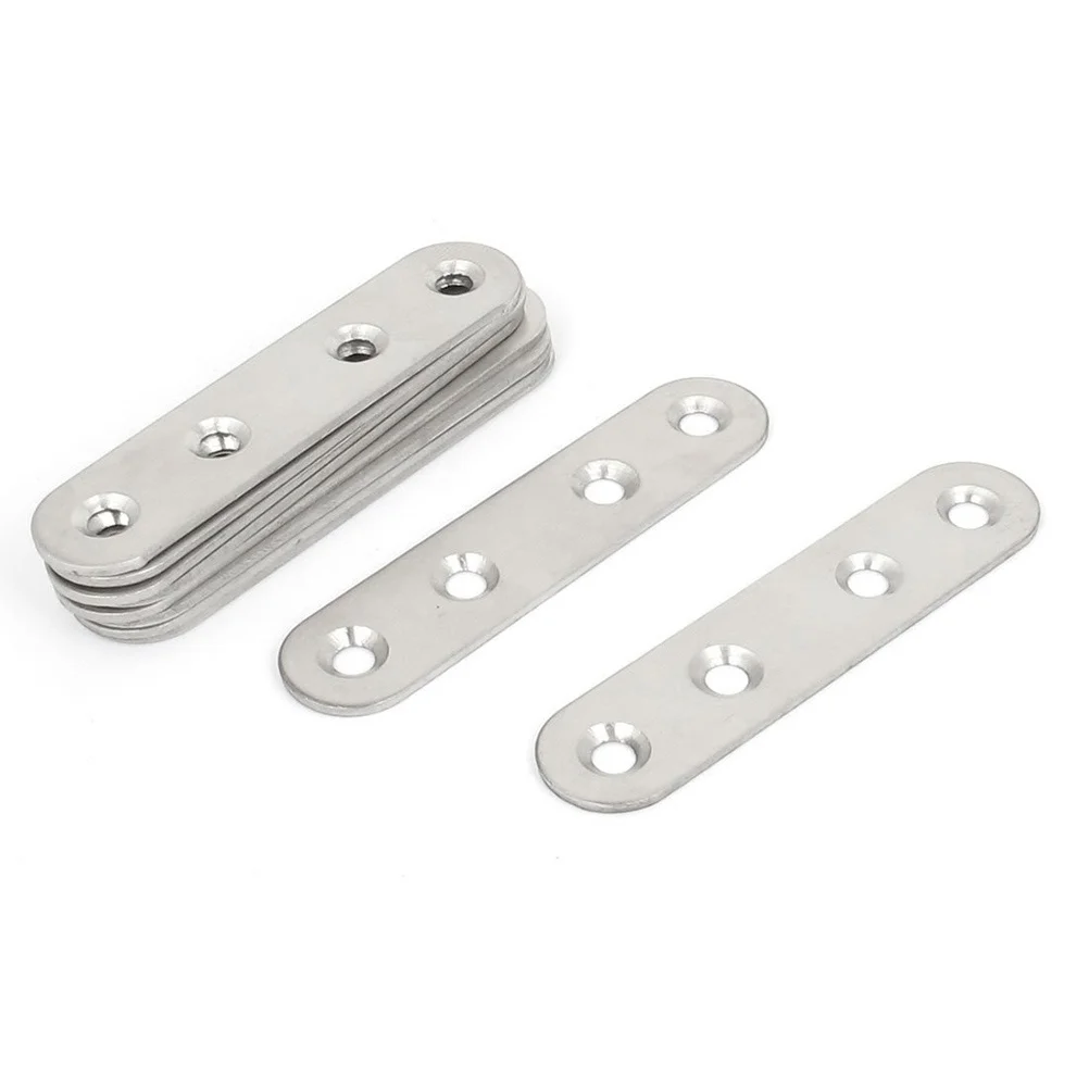 

10Pcs 95mmx20mmx25mm Stainless Steel Flat Repair Mending Plate 4 Hole Fixing Plate Furniture Joint Reinforcement