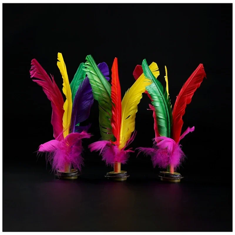 1pc China Traditional Jian Zi Balls Kick Shuttlecock Colorful Feathers Kick Shuttlecock for Outdoor Sports Physical Exercise