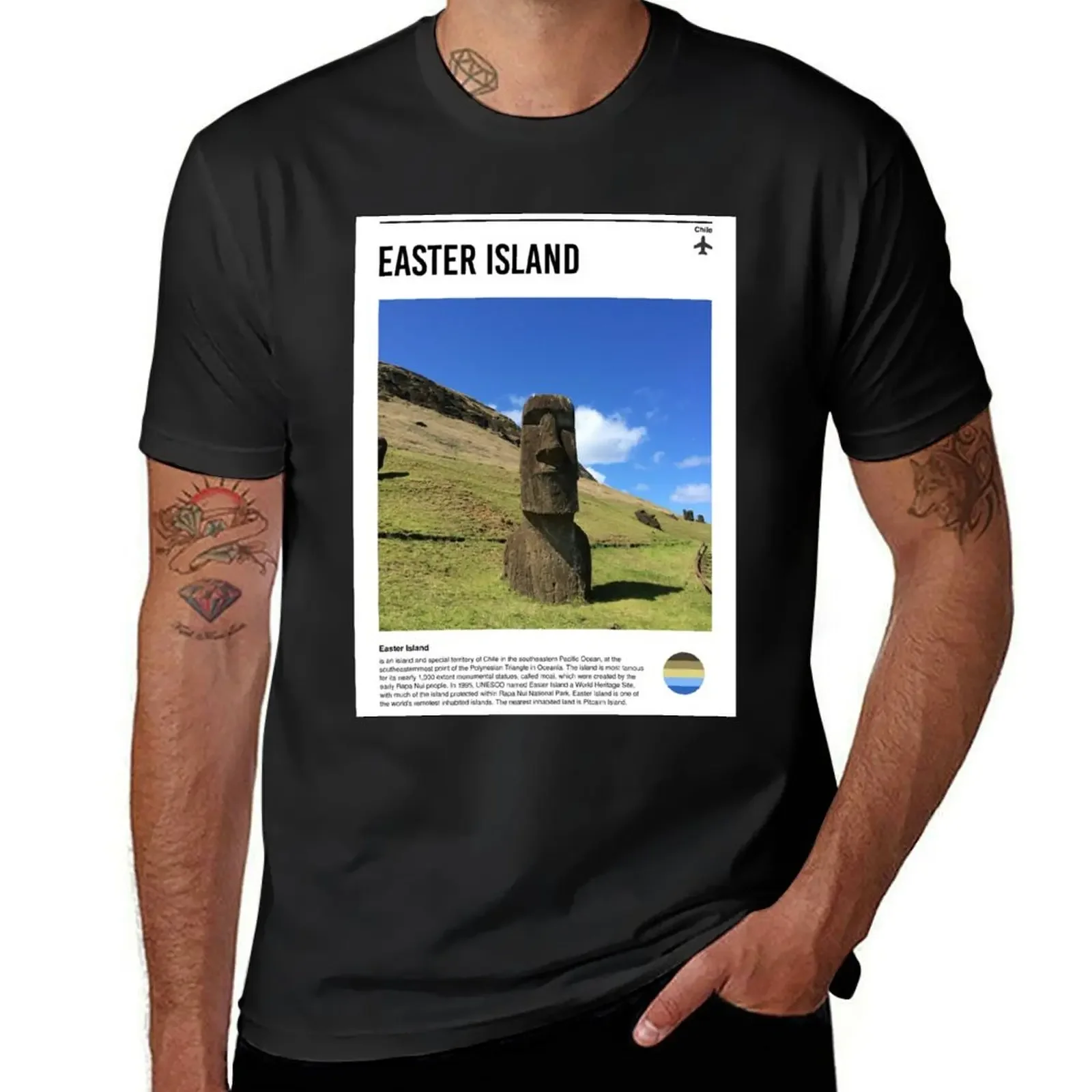 

Visit Easter Island (minimal travel poster) T-Shirt sweat kawaii clothes new edition cute clothes mens big and tall t shirts