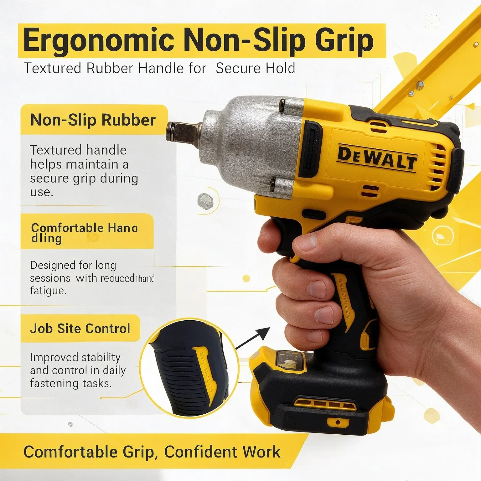 DEWALT DCF900 3-Speed Cordless Impact Wrench, 20V MAX XR 1/2" High Torque Tool for Tire Removal & Fastening - view 3