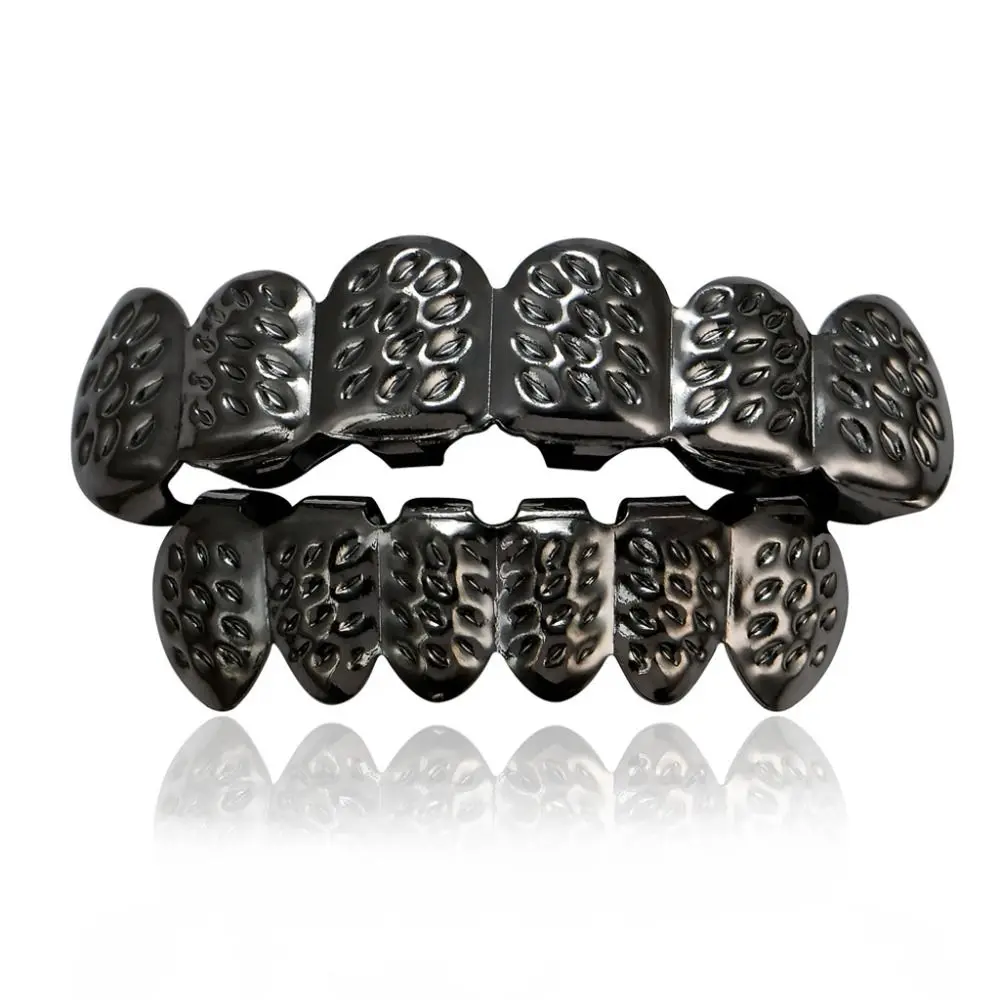 

Fashion Gold Silver Hip Hop Teeth Grillz Top Bottom Mouth Metal Plated Dental Braces Tooth Caps Men Women