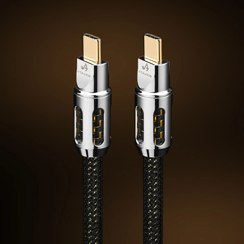 ATAUDIO HiFi USB OCC Vergoldetes Audiokabel DAC USB Typ A auf B Kabel Typ A-C C-B C-C für Telefon DAC Soundkarte 6