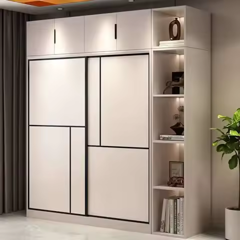 Organizer Closet Clothes Partitions Cupboard Bedroom Storage Wardrobe Shelf Open Wooden Display Guarda Roupa Salon Furniture