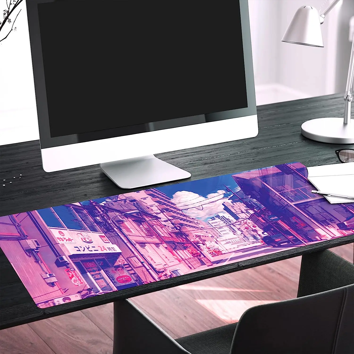 

Purple Gaming Mouse Pad Extended XL Long Full Desk Mousepad with Anti-Slip Base Cute Desk Pad 31.5 x 11.8 inch for Laptop