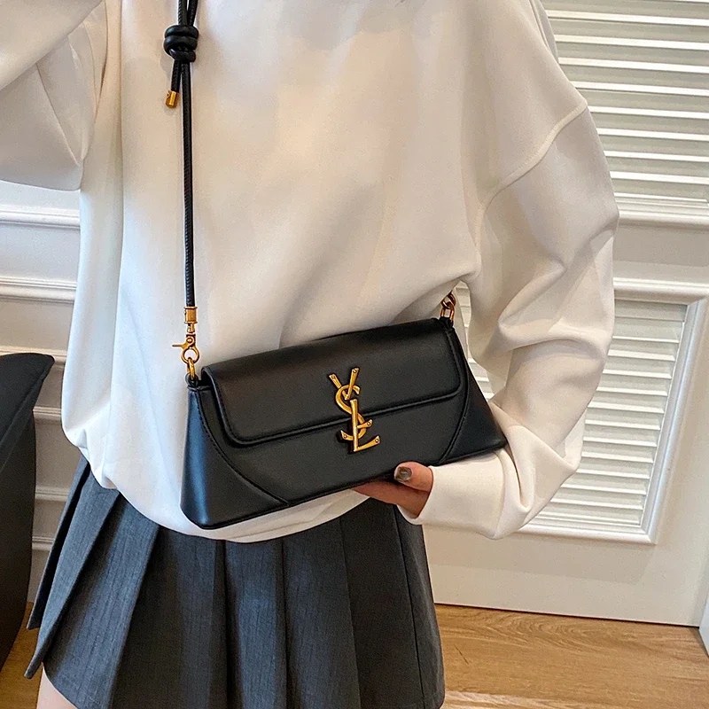 Роскошная женская кожаная сумка через плечо Элегантная модельерская большая сумка Классический стиль через плечо для повседневных прогулок