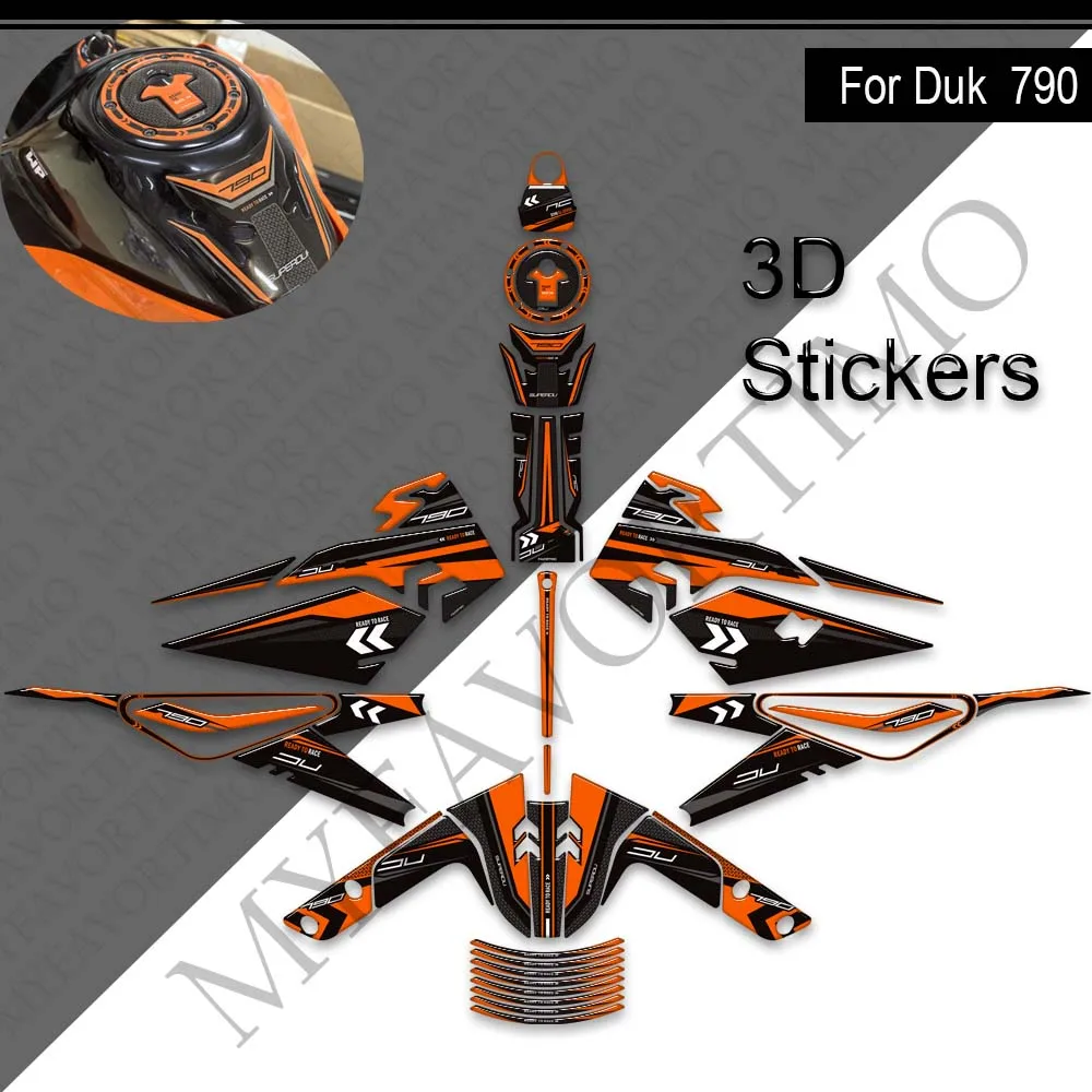 Motorcycle Fairing Fender Protector Tank Pad Side Grips Gas Fuel Oil Kit Knee Tankpad Fit For 790 DukStickers Decals