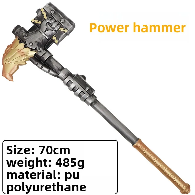 70 cm/27.56in Kunststoffen 40000 Game PU Power Hammer Model Middeleeuwse Rekwisieten Randapparatuur Feestartikelen Cosplay Display Ornamenten Speelgoed