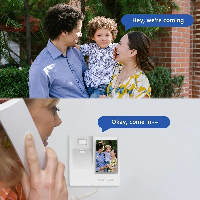 Y8-KP1 Infrared Night Vision Full-view Doorbell 3.5-inch Screen Video Intercom Doorbell 320*480 Resolution One-click Pairing