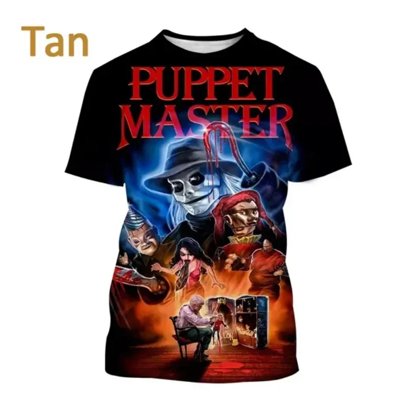 Horror Movie Puppet Master 3D Print o-collo Tshirt uomo moda Casual manica corta Hip Hop oversize Y2K abbigliamento Unisex