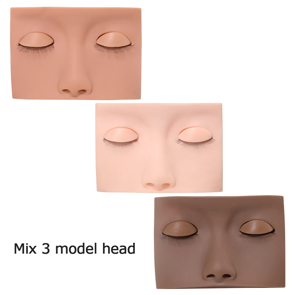 Training False Eyelash Practice Silicone Mannequin Model Head Lashes Cosmetic Doll Face Practicing Eyelash Extension Tools