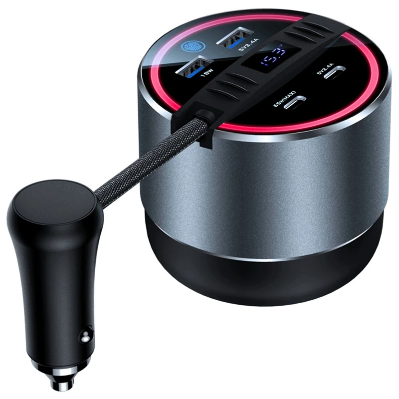 Car Water Cup Phone 65W Quick Intelligent Charger Phone Charger Four Ports Interior For Tesla Model 3 Model Y Accessories