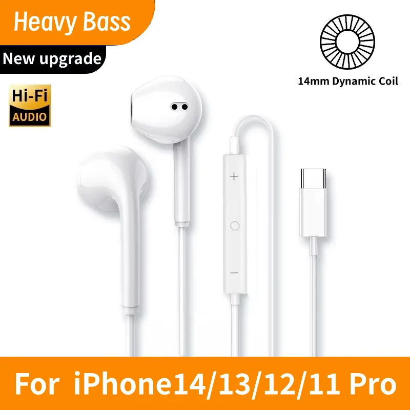 Wired Earphones For Headphones iPhone 11 12 13 14 Pro Max Mini 7 8 Plus X XR XS Max Bluetooth Wired Earbuds