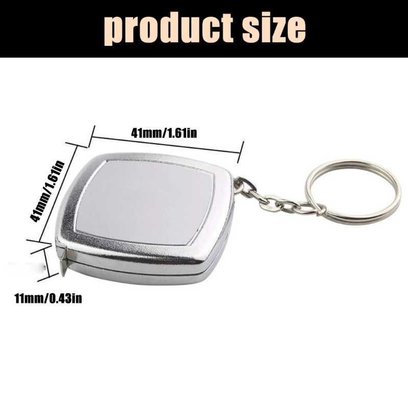2 Meter Keychain Tape Measure for Indoor and Outdoor Use Small Steel Tape Measure Portable Measurement Tool Pocket Size Y5GA