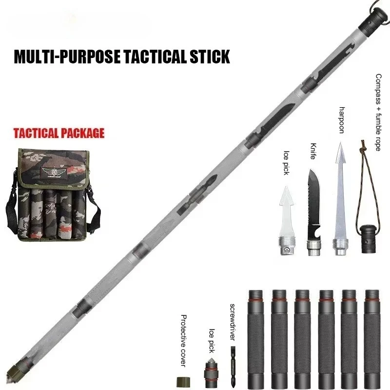 Adjustable Aluminum Hiking Stick, Durable Multi-functional Outdoor Support Gear for Outdoor Activities