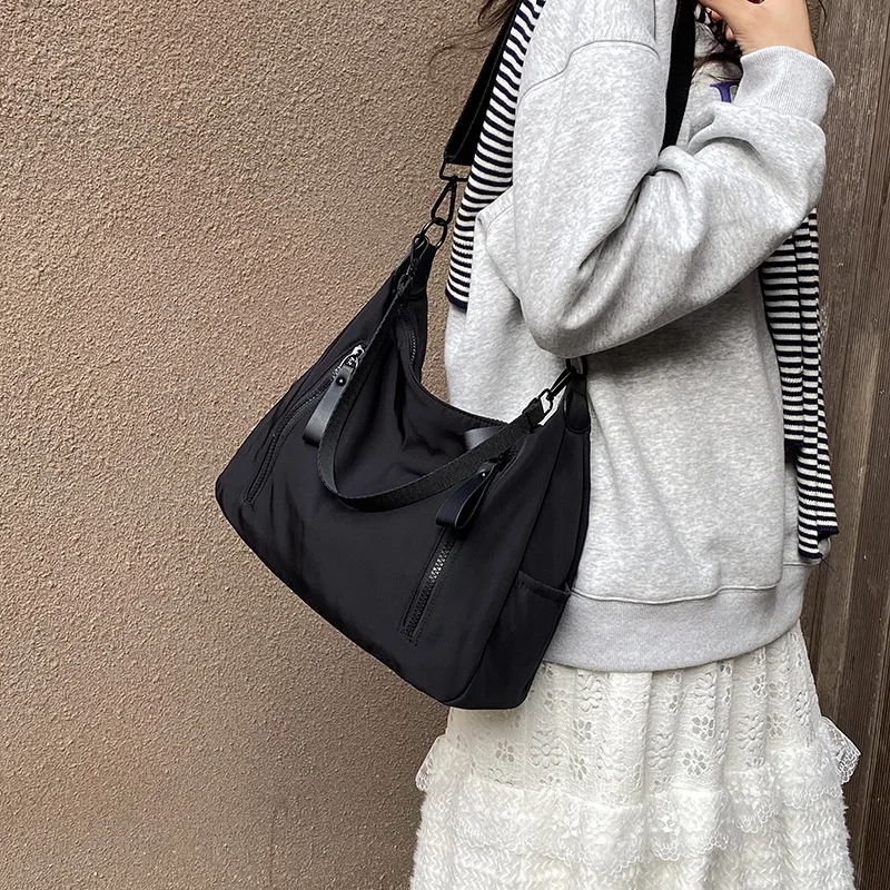 

Japanese Korean Style Oxford Cloth Large Capacity Tote Bag for Women Vintage Crossbody Shoulder Bag Textured Purse сумка женская